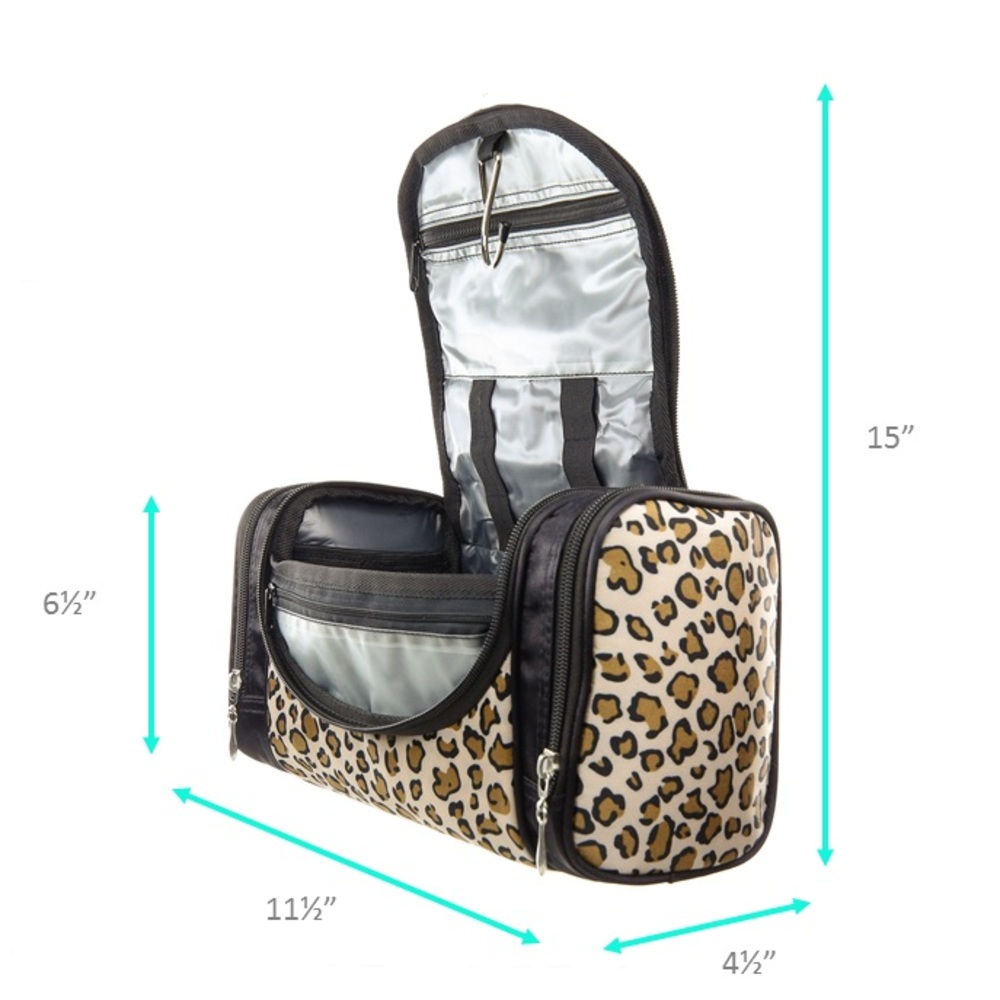 Hanging Travel Cosmetic Makeup Bag Leopard Print - Picture 6 of 6